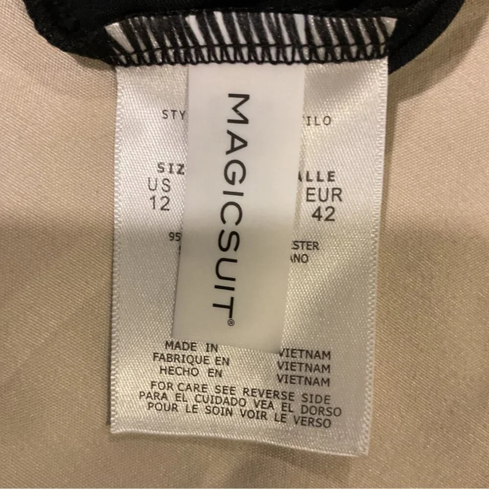 NWT Magicsuit Black Racerback Tankini Top Size 12 Sleek Slimming Design Black - Picture 4 of 10